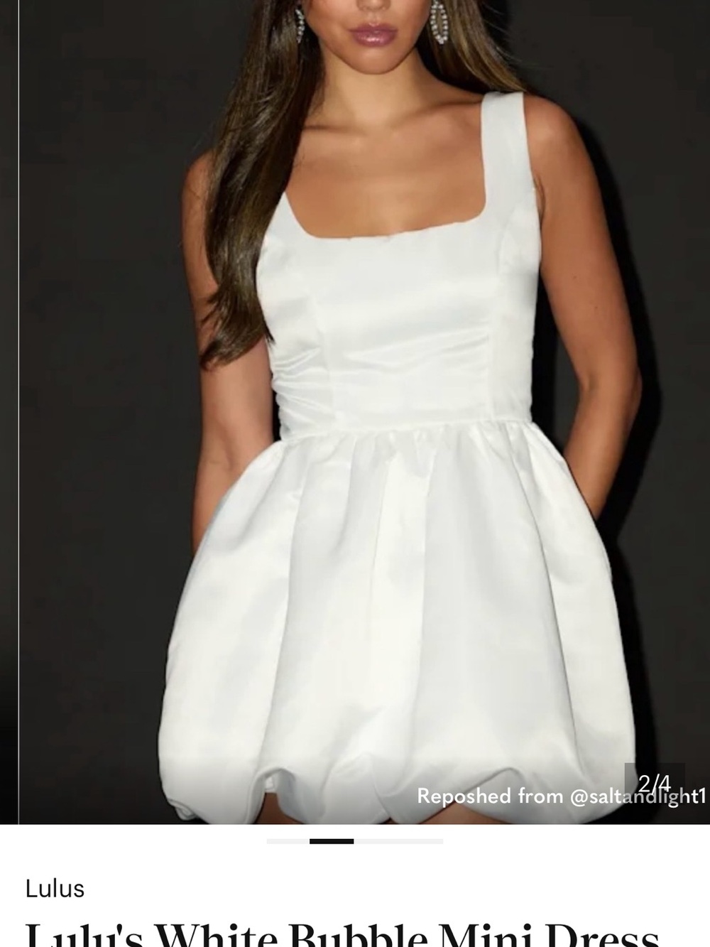 Lulu's White Square-Neck Bubble Mini Dress